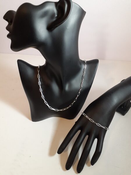 Paperclip Necklace & Bracelet Set