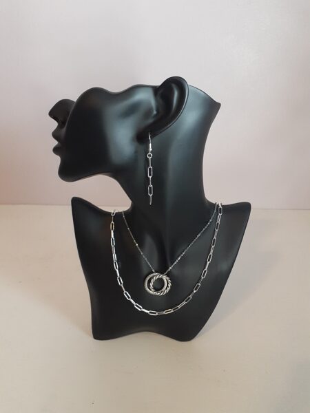 Paperclip Necklace and Earring Set