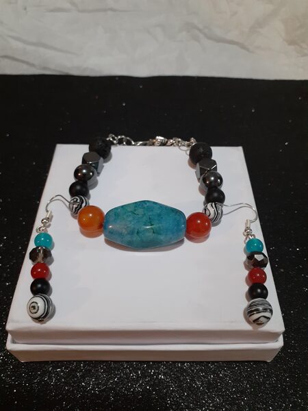 Multicolor Bracelet & Earrings Set