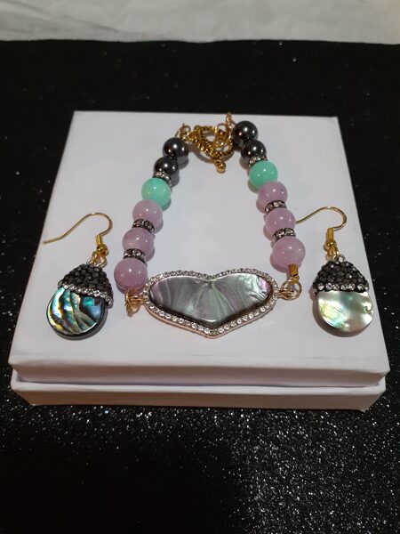 Heart Bracelet & Earrings Set