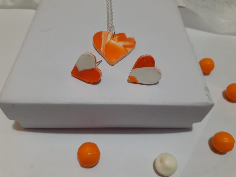 Orange Crush Necklace & Earrings Set