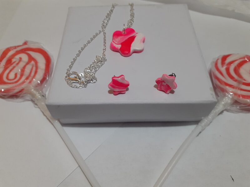 Bubble Gum Necklace & Earrings Set