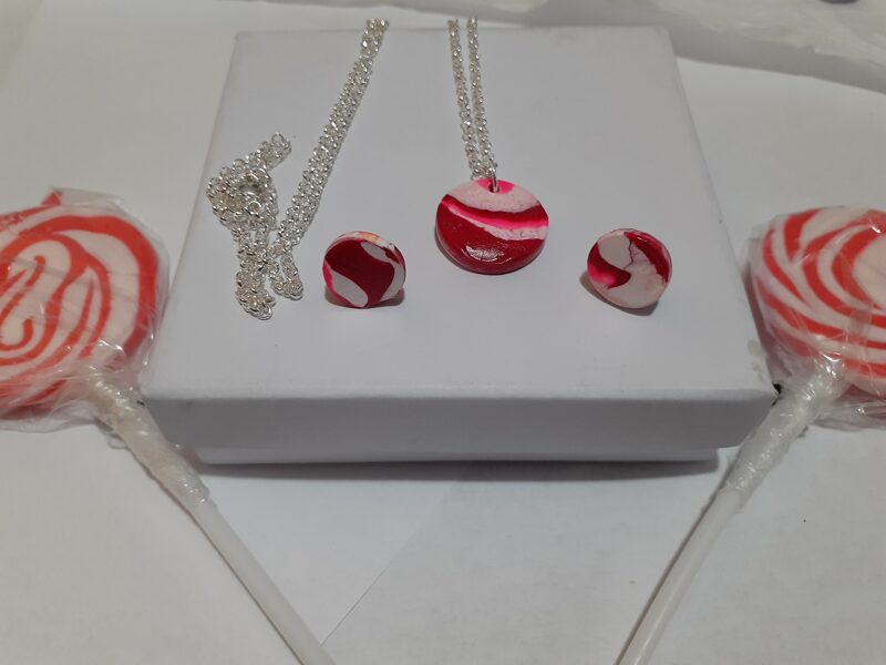 Stawberry Cheese Cake Bubble Gum Necklace & Earring Set