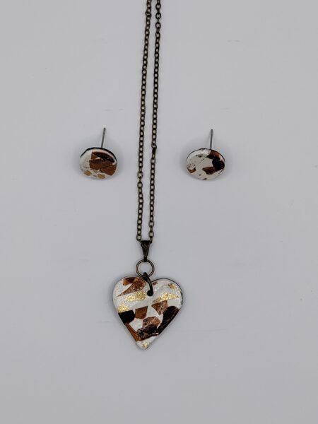 Animal Print Heart Necklace set