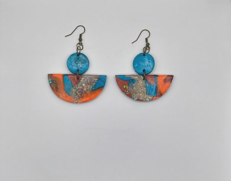 Tropez Circle to Half Moon Earrings