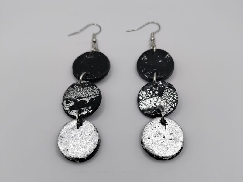 3 circle drop earrings