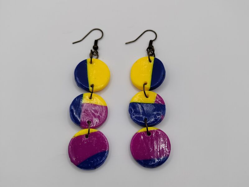 3 circle drop earrings