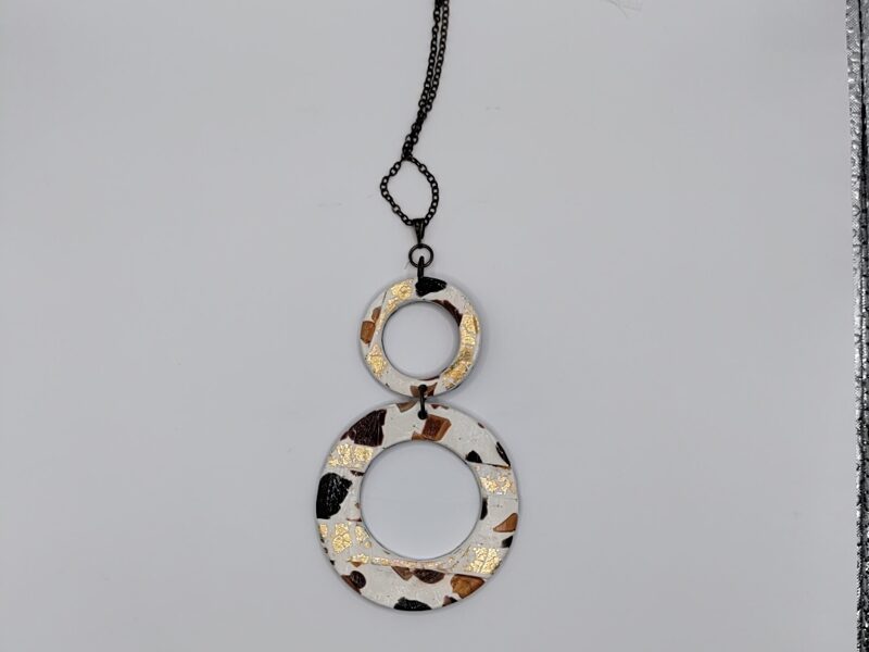 Animal Print Double Circle Necklace